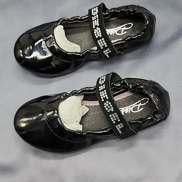 DIESEL BLACK PATENT LEATHER MARY JANE BALLET BABY FLATS BABY NEW WNB SIZE 6 - Picture 3 of 15